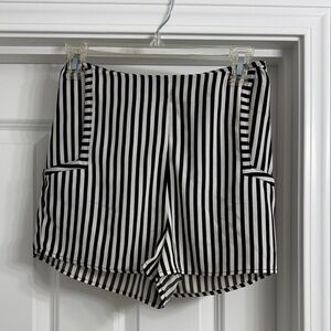 Leith Black & White Vertical Stripe Women’s Shorts